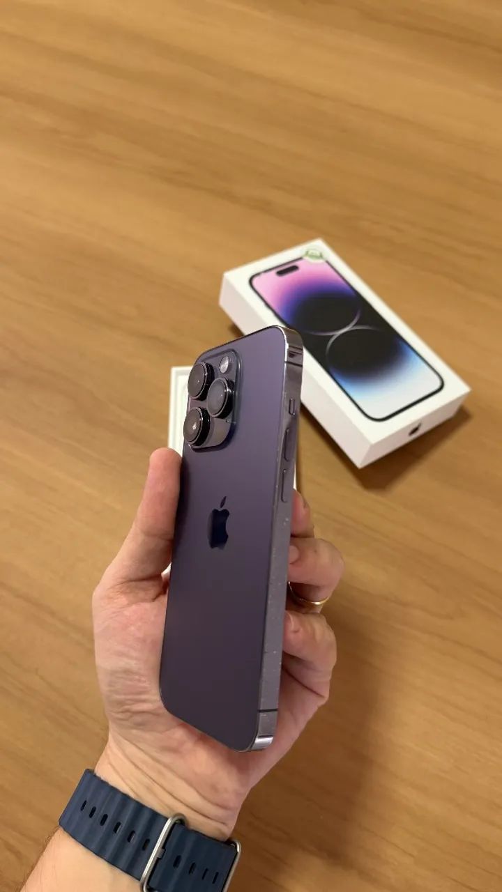 iPhone 14 Pro 256GB Deep Purple, Seminovo muito bem conservado