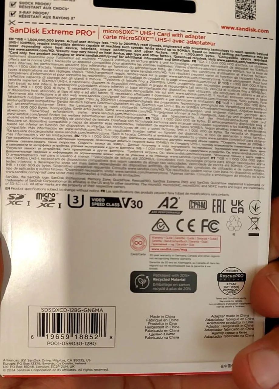 Microsd Sandisk extreme pro 128Gb - Foto 2