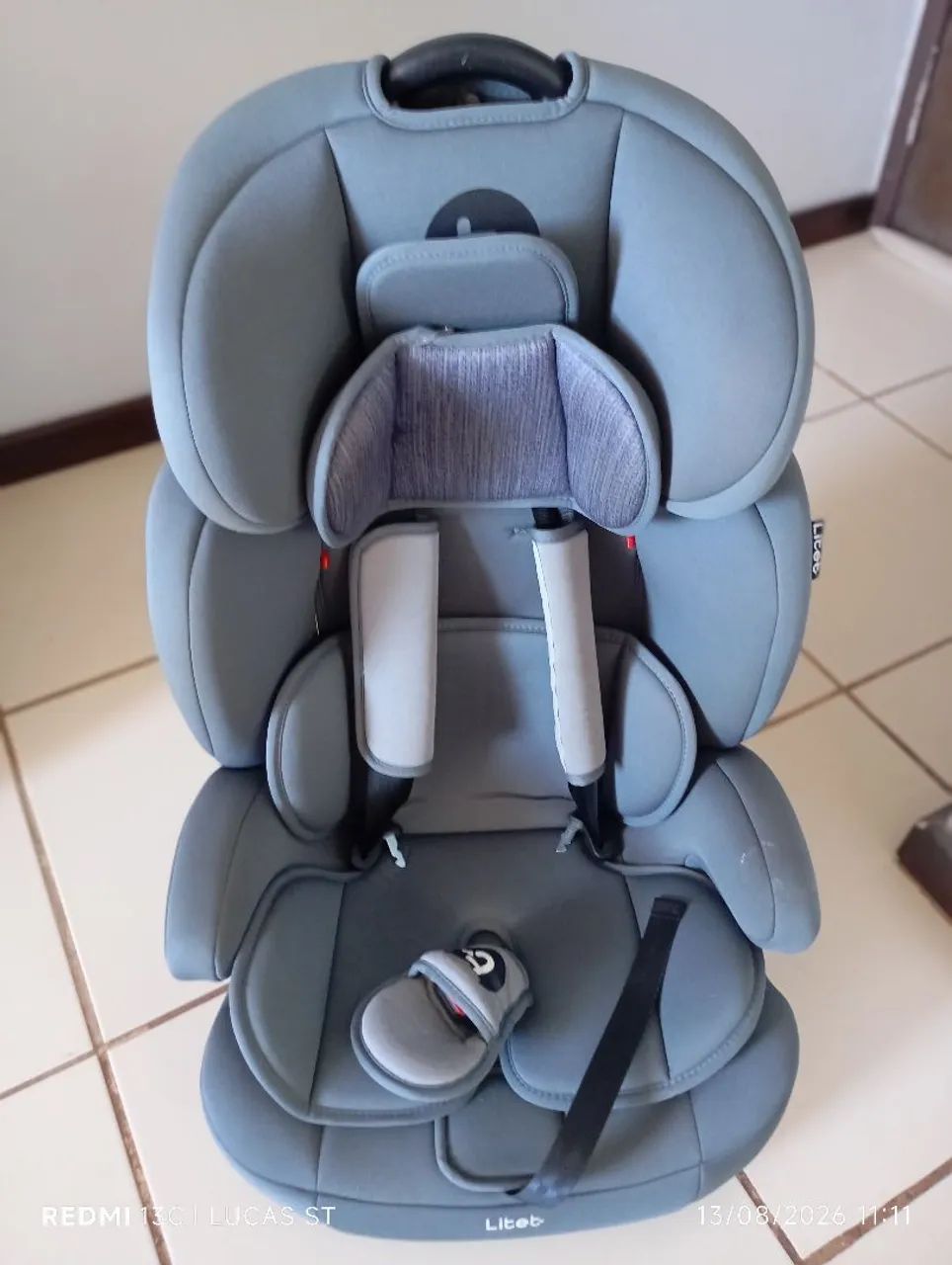 Cadeirinha Infantil para carro Safemax Fix 2.0 Isofix 9-36 Kg Cinza Litet - BB459