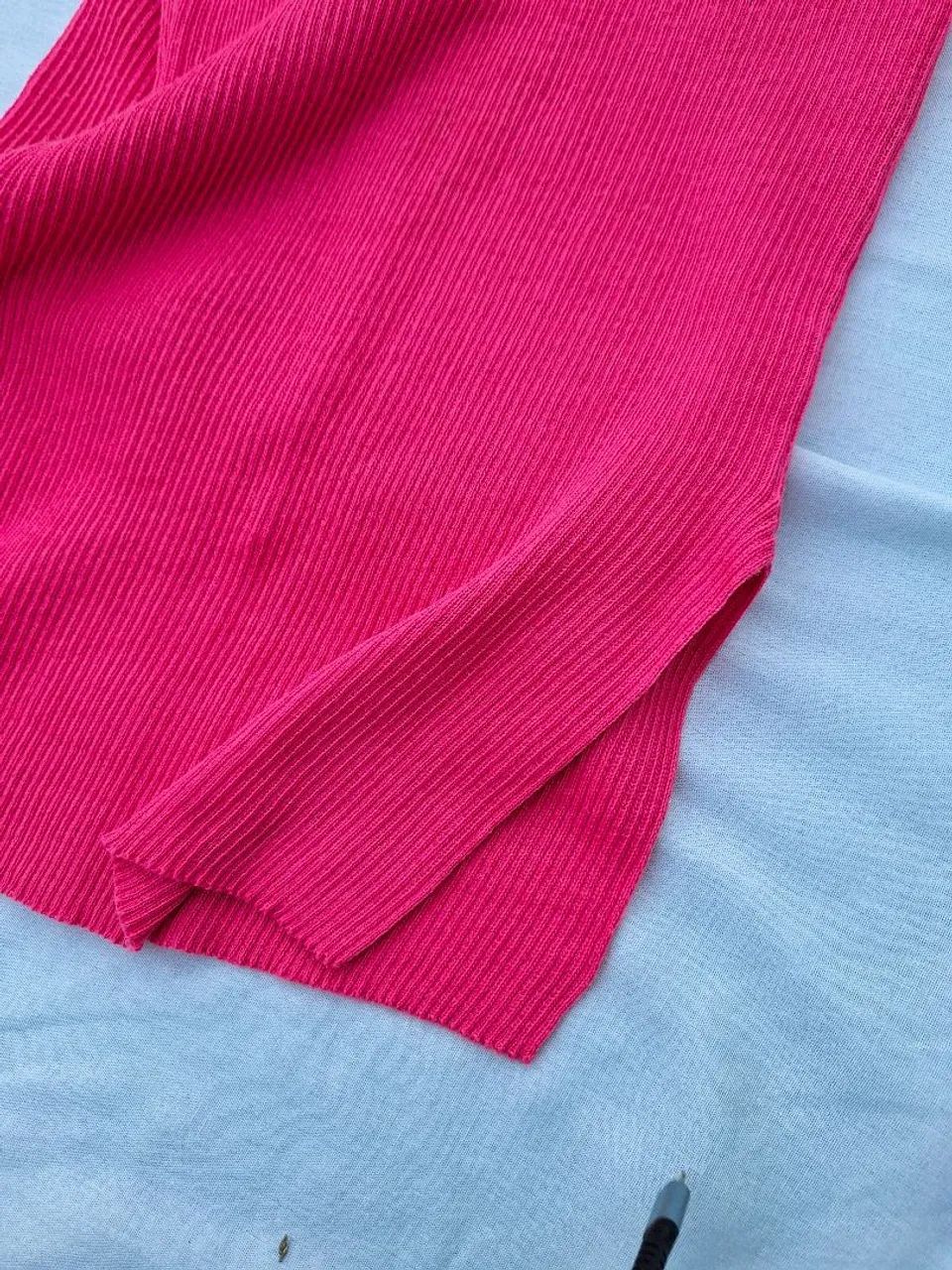 Saia Canelada Rosa Pink com Fenda  - Foto 3