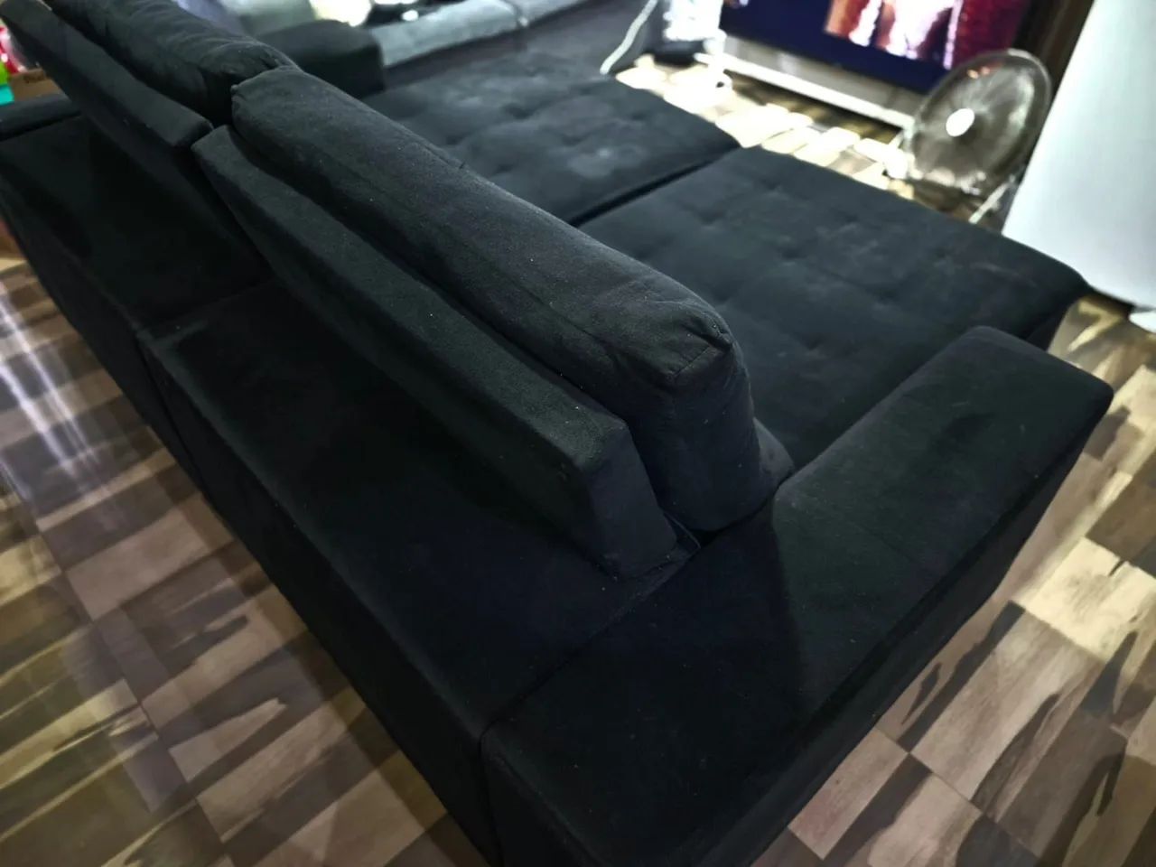 Sofá Retrátil Preto 2,50 metros - Foto 2