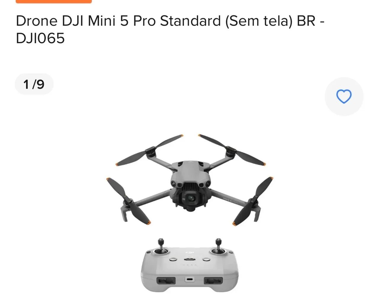 Drone DJI mini 5 + controle + bateria 