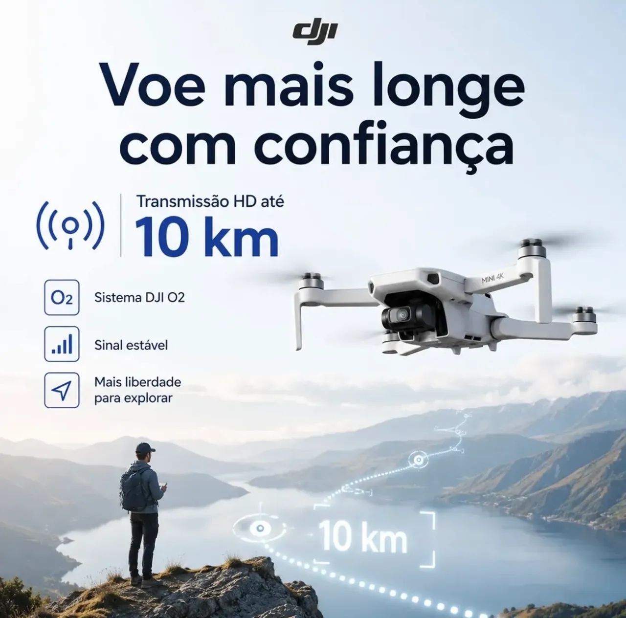 Drone DJI Mini 3 Fly More - Combo c/ 3 Baterias, carregador, e Bolsa  - Foto 2