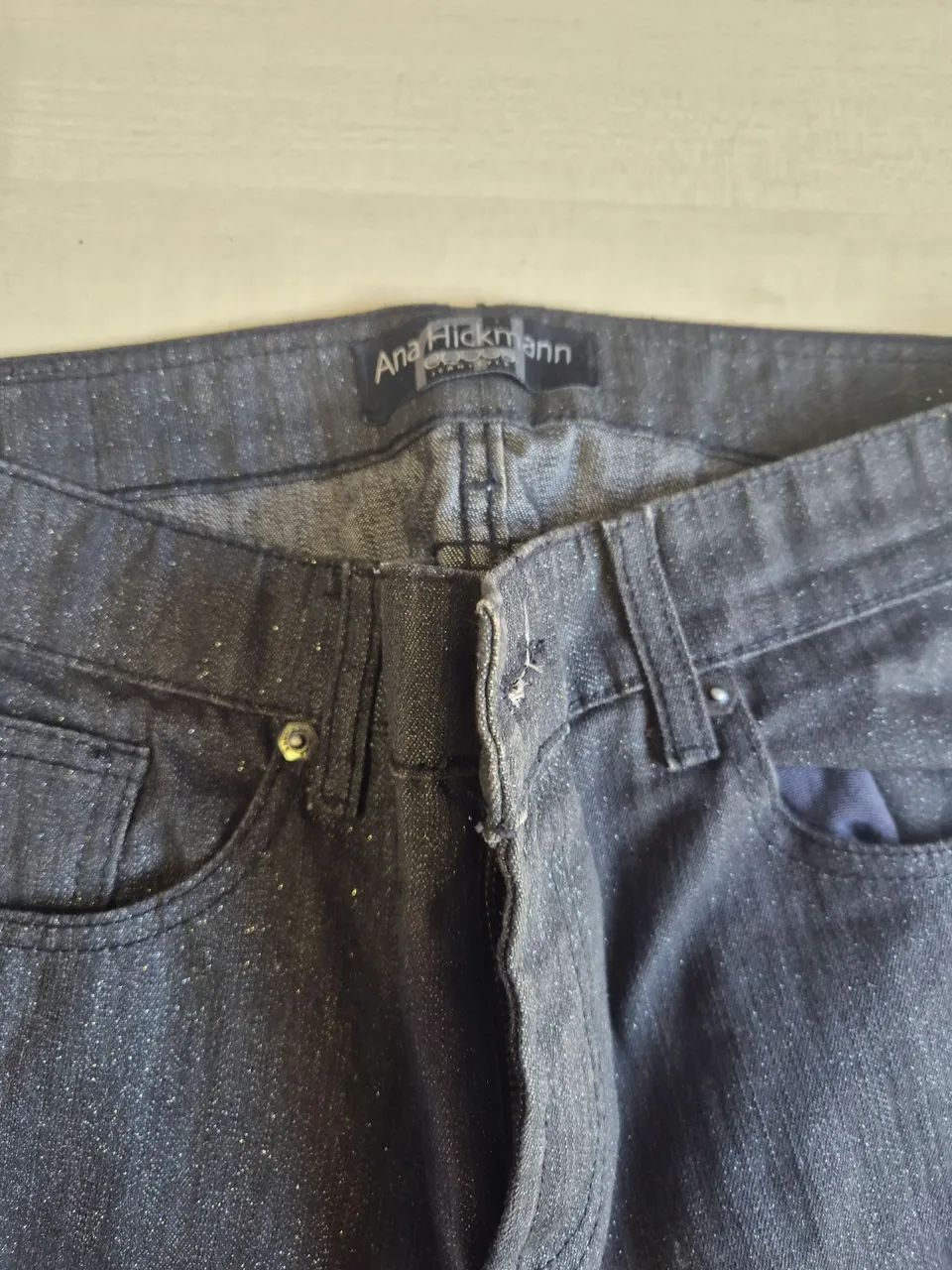 calça jeans ana hickmann preta 42 - Foto 3