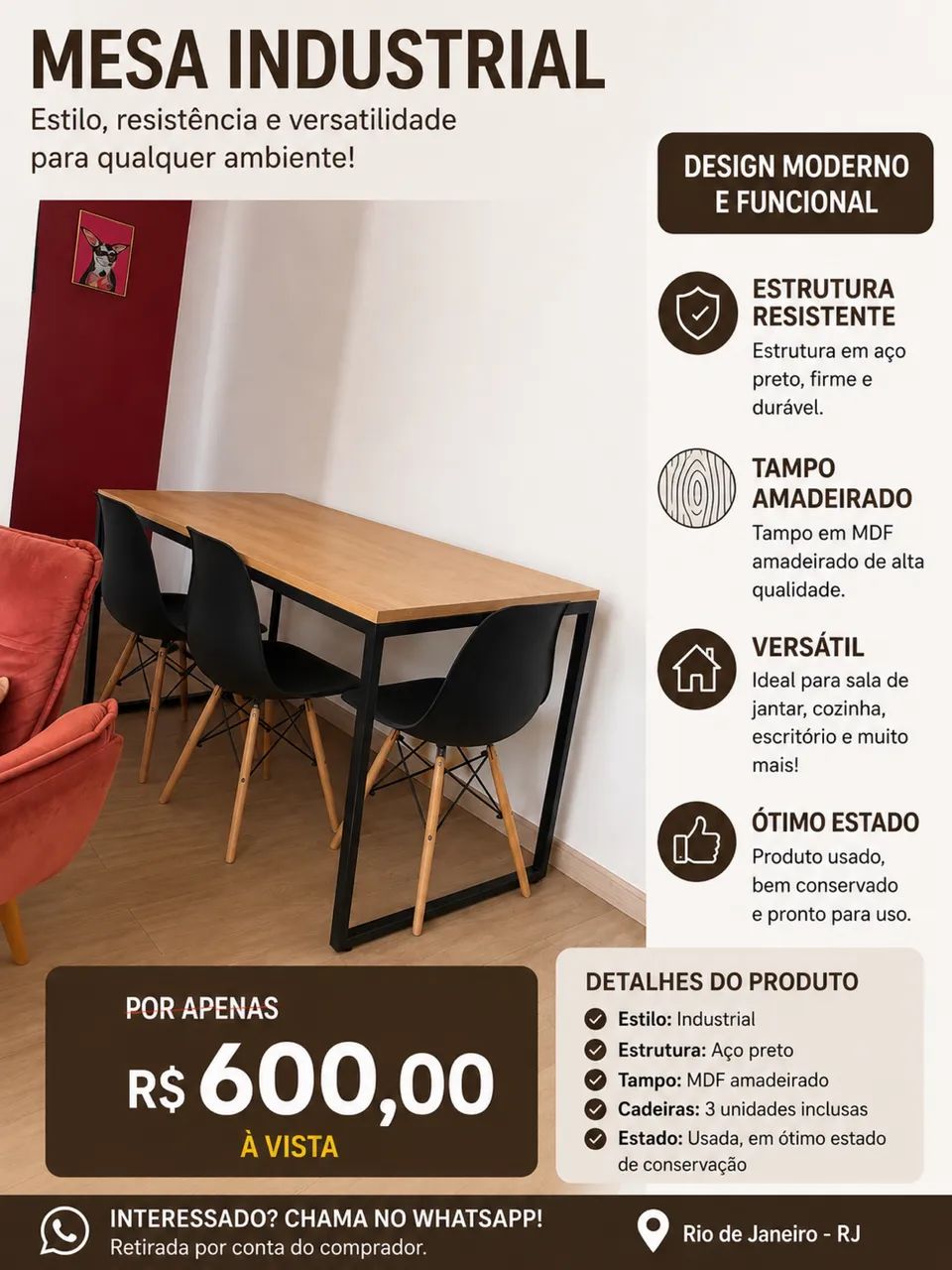 Mesa industrial - Estrutura resistente e  versátil 