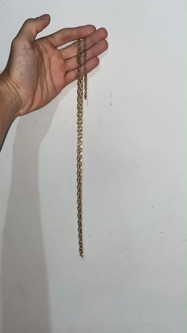 Cordão moeda antiga cadeado 6mm + pulseira  - Foto 2