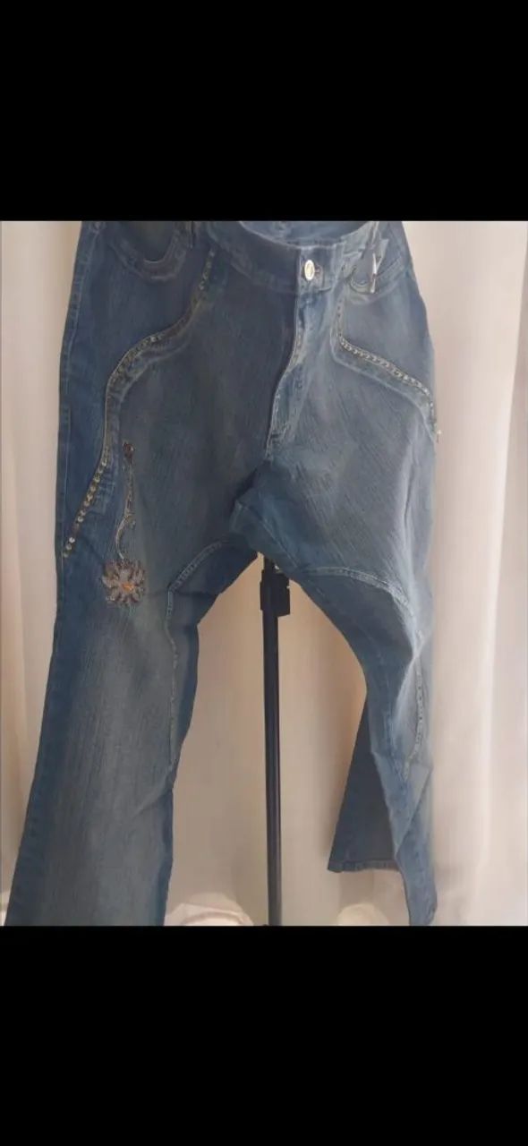 Calça jeans lycra Plus size tamanho 60-62  oferta 