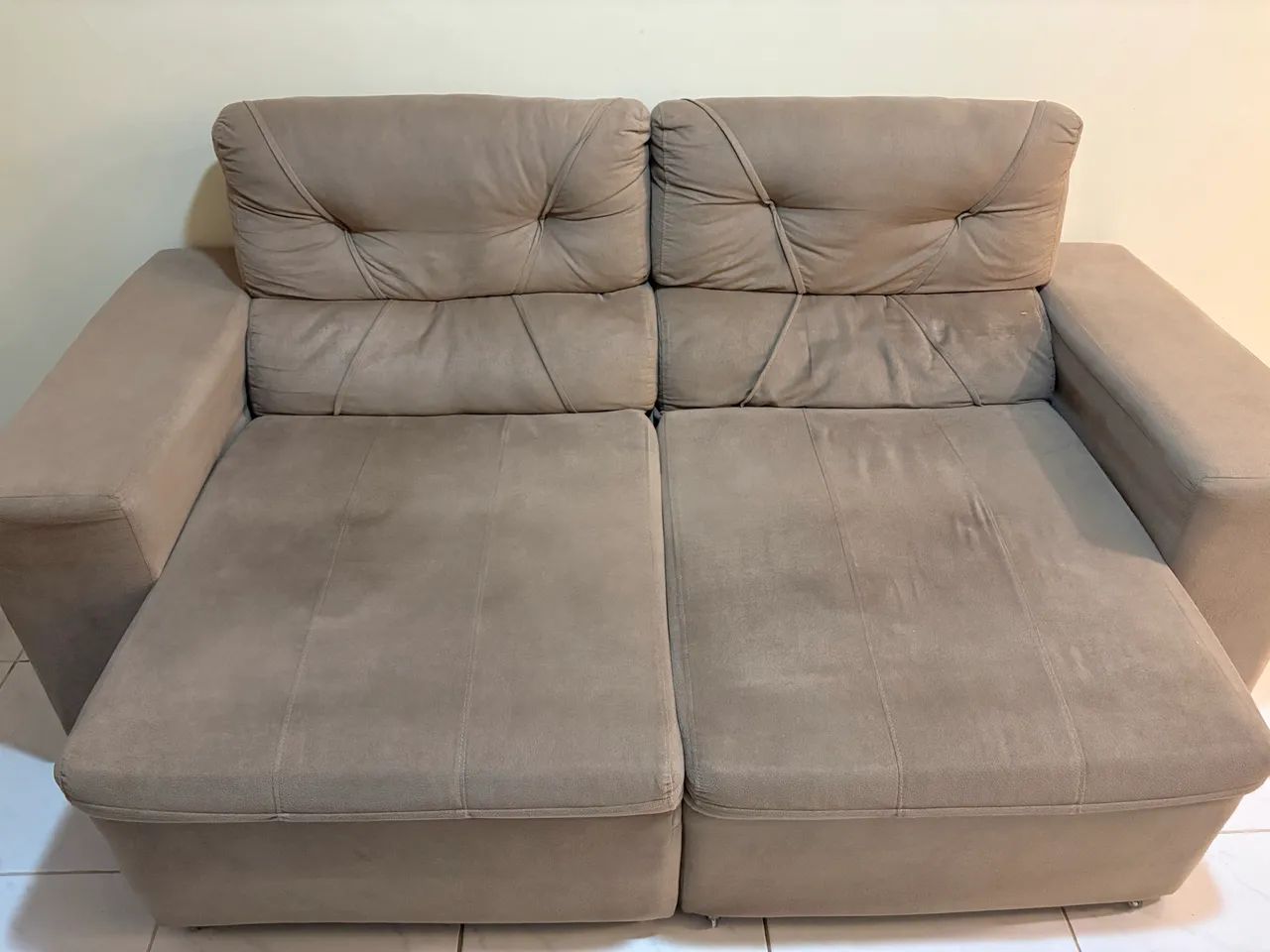 Light Brown Two-Seater Reclining Sofa446558823305728005