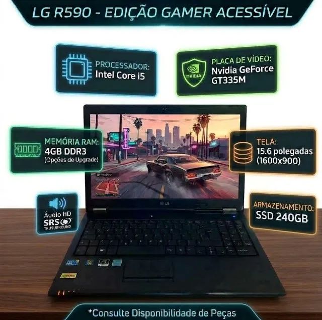 Notebook LG - Intel Core i5 | SSD 240GB | Placa de Vídeo Nvidia