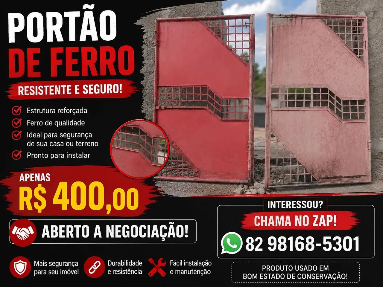 Portão usado 