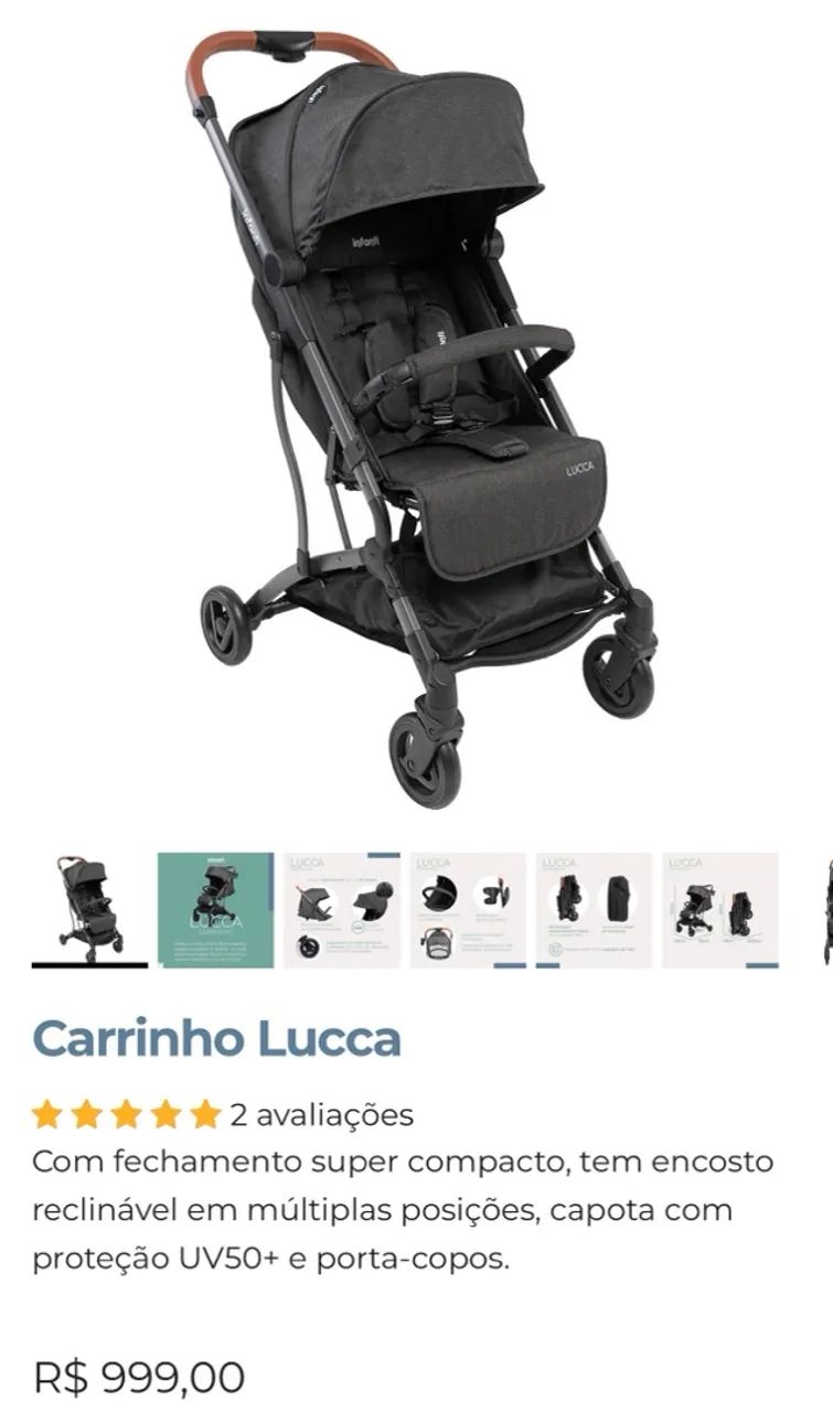 Vendo carrinho de bebê modelo Lucca