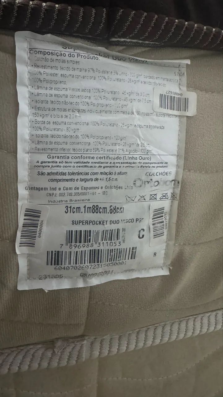 Cama solteiro box + colchão ortobom viscoelastico com molas - Foto 4