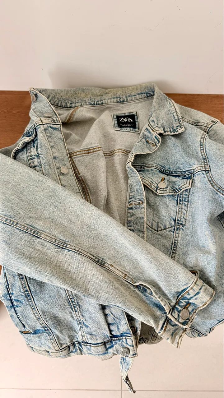 JAQUETA JEANS ZARA TAM G - Foto 4