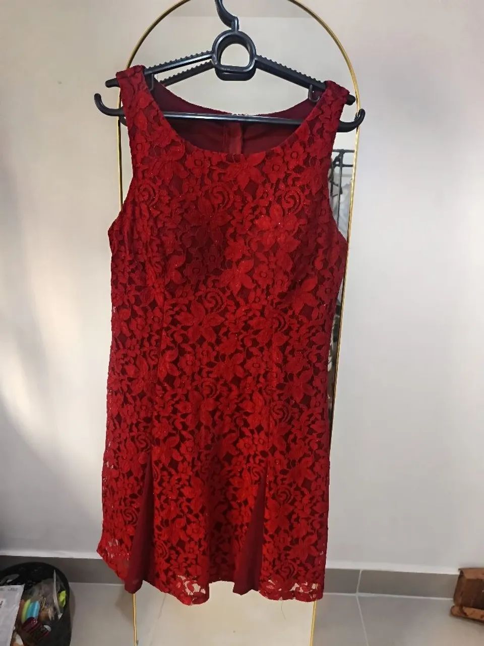 Vestido vermelho com renda  - Foto 2