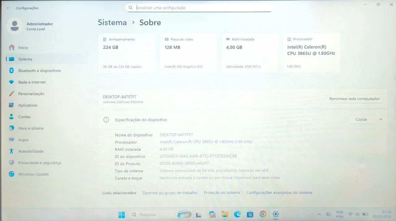 Notebook Samsung + SSD 224GB + 4 GB RAM - Foto 3