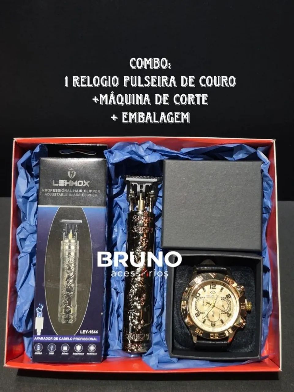 Kit dia dos pais relogio + barbeador - Foto 3