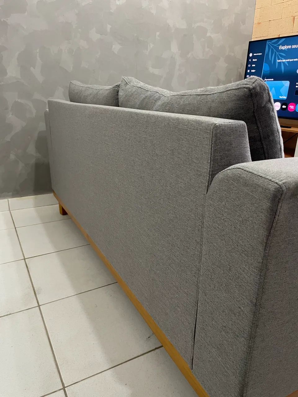 Sofá Beny Linho 3 Lugares - Foto 3