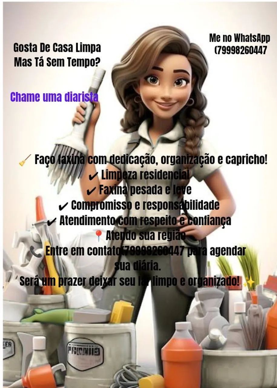 Diarista caprichosa & de confiança