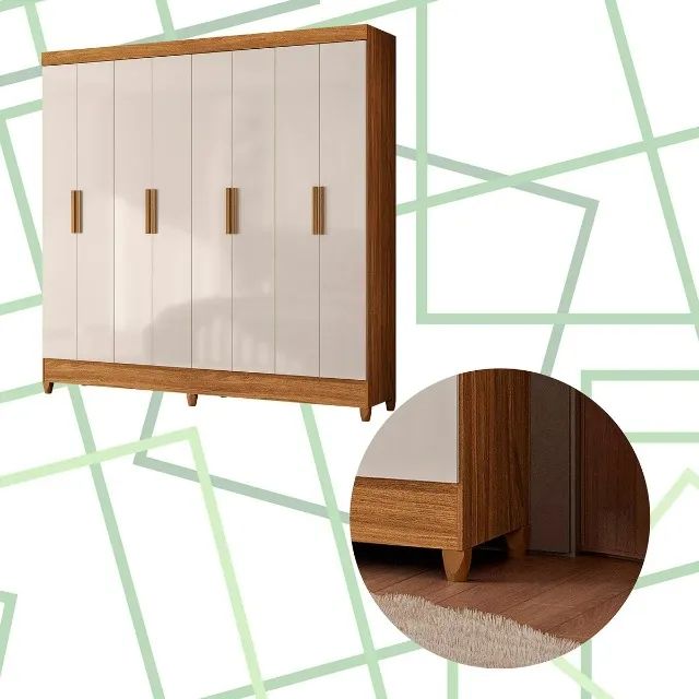 Guarda Roupa Casal 8 Portas com Espelho Moval - Foto 2
