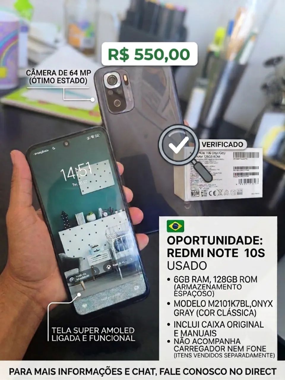 Telefone celular Xiaomi Redmi Note 10s 