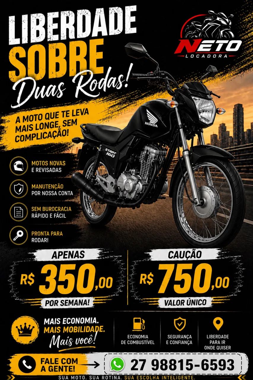 Aluguel de moto / Motos zeras e seminovas