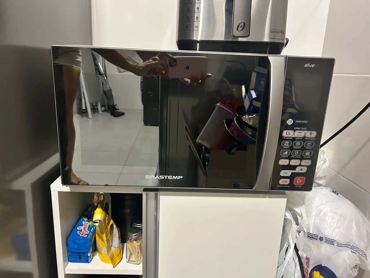 Microondas Brastemp active Inox espelhado