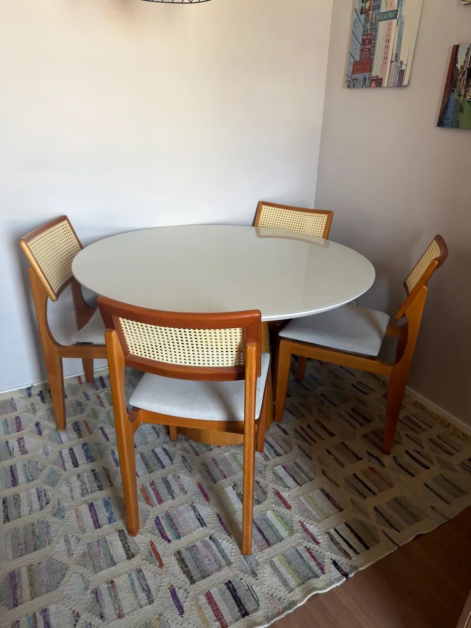 Mesa com tampo de vidro redonda - Foto 5
