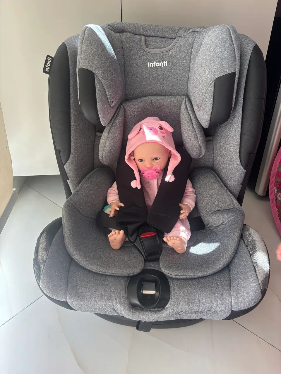 Cadeirinha Infanti Óptima FX Cinza - Excelente estado - Foto 4