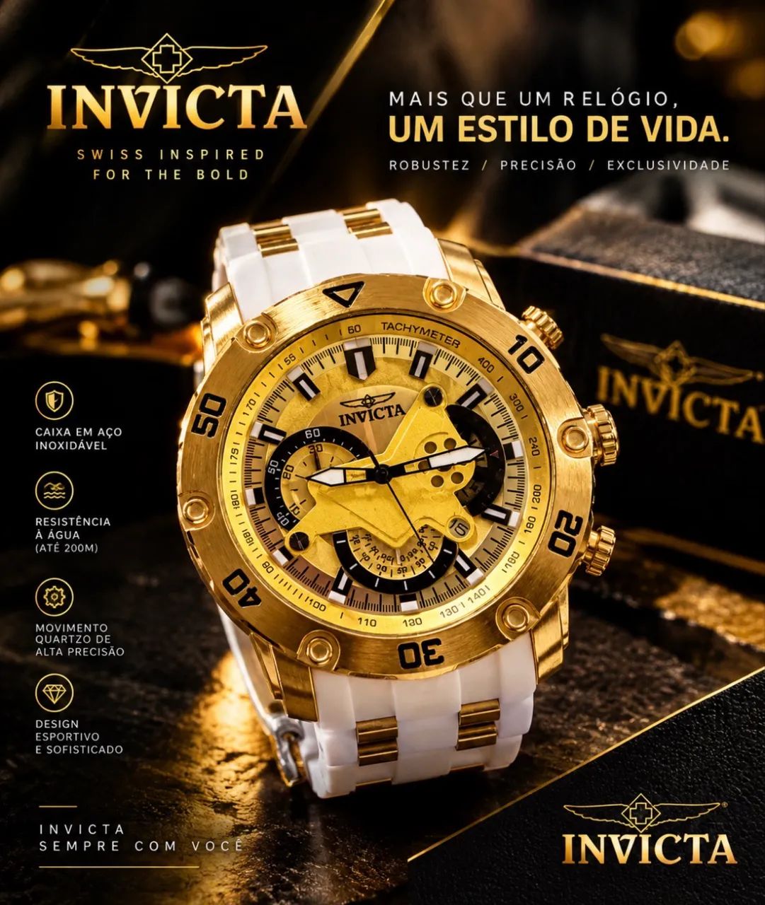 Relógio invicta pulseira de borracha  - Foto 2