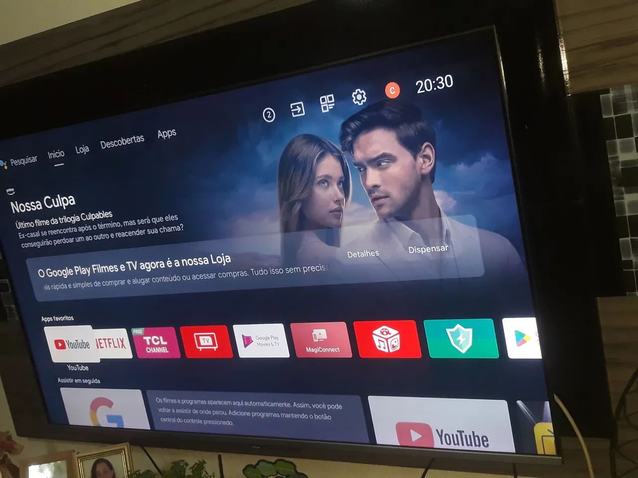 tv 55 smart 4k tcl Android comando de voz pé controle or todos apps entrego * - Foto 3