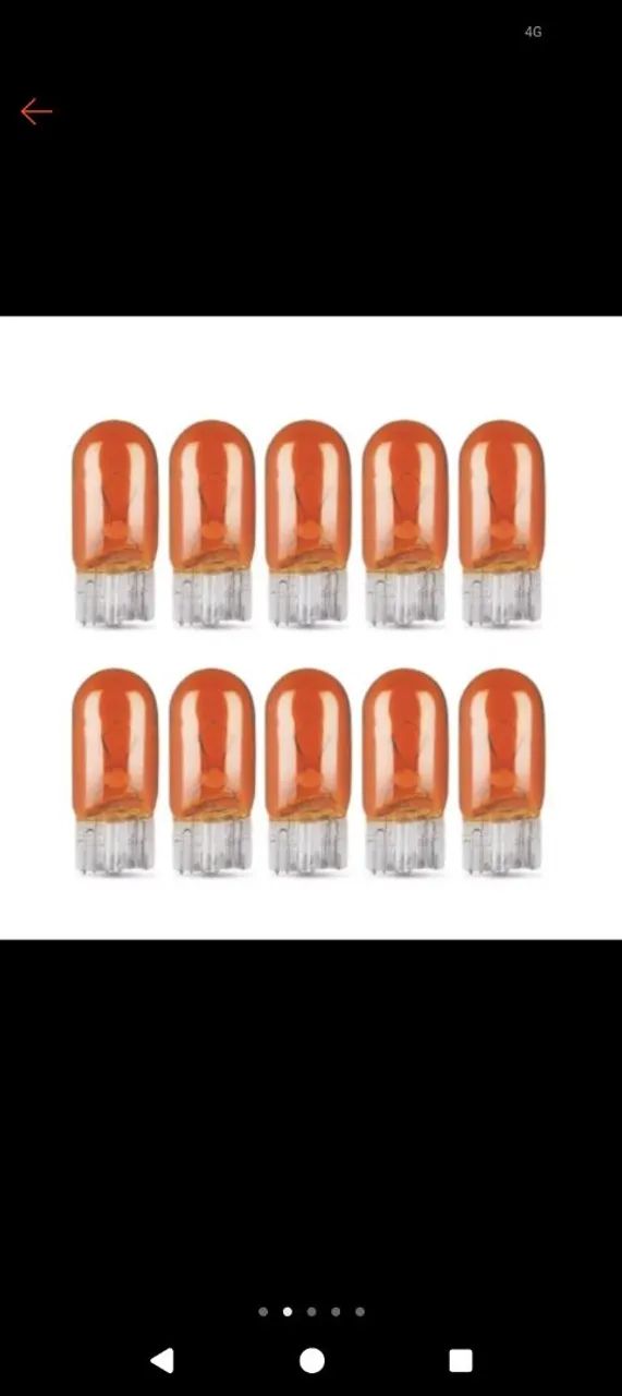 Lâmpada lateral T10 laranja Ambar 