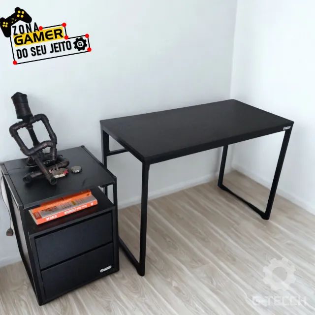 Mesa Gamer Reforçada 1m NOVA Multiuso Estilo Industrial para Computador Notebook Estudo