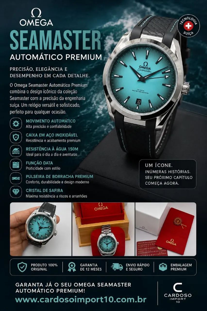 Relógio Ômega Seamaster Automático Premium 