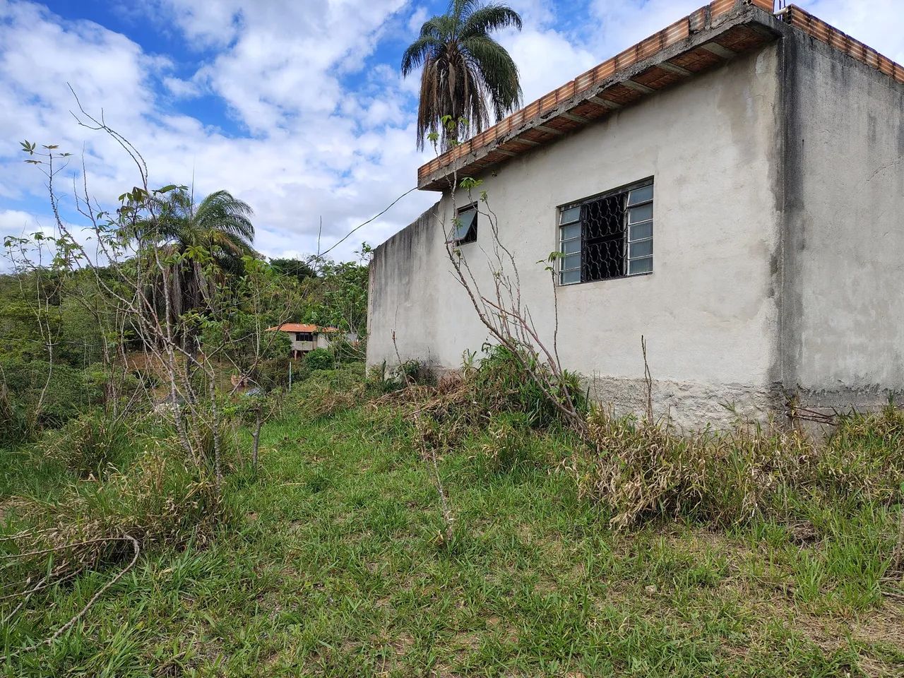 Chacara com pomar e casa inacabada 