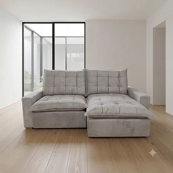 Sofá Royale Simples Retrátil e Reclinável 2m - Entrega Grátis Fortaleza - Foto 2