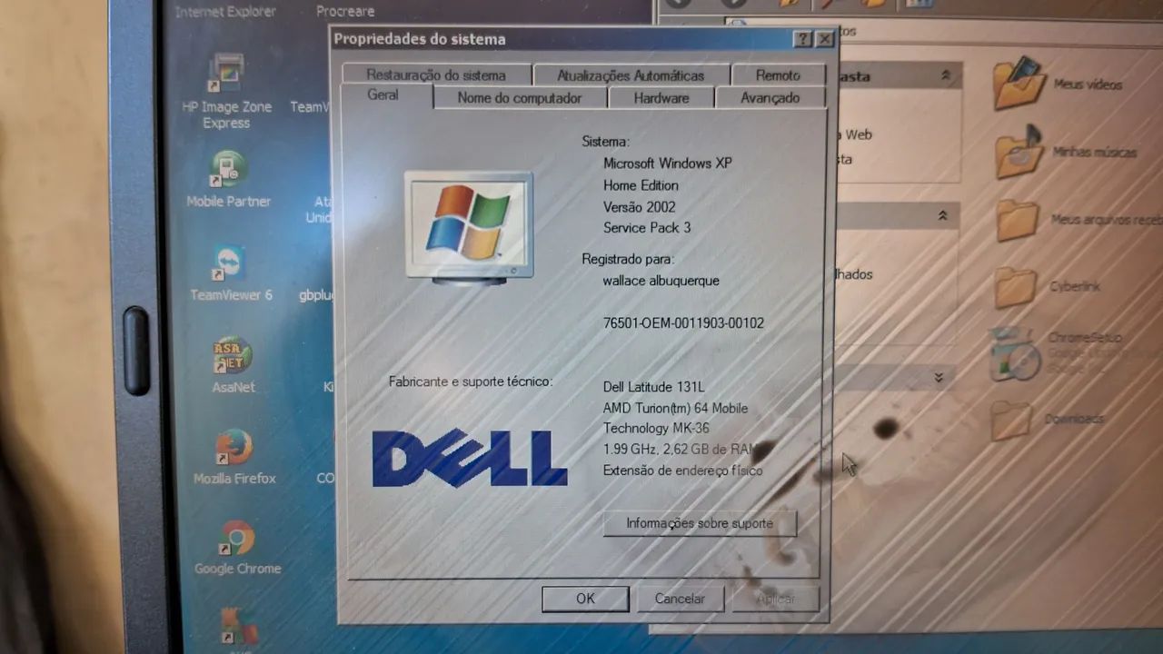 Notebook Dell latitude 131L 3Gb.memoria HD 60Gb.Win xp Funcionando 