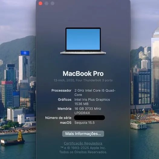 Macbook Pro 2020 16GB RAM 512GB SSD Touch Bar #Sem Detalhes