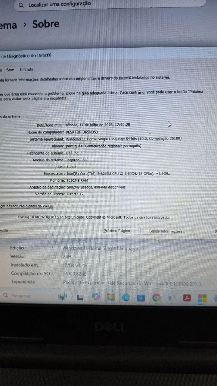 Dell Inspiron 3583 Core i5 8265u - Foto 5
