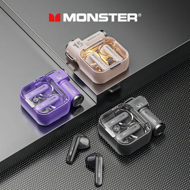 Fone Bluetooth Monster XKT15 Bege TWS Sem Fio com Microfone - Foto 3