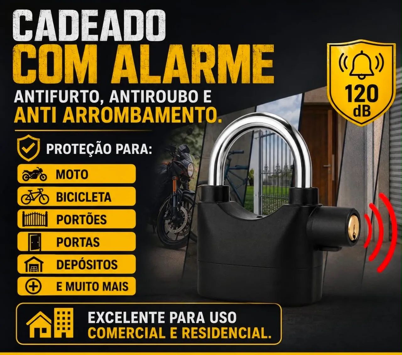 Cadeado com alarme 