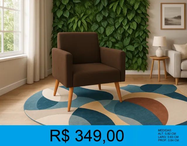 POLTRONA- DISPONIVEL EM 2 CORES = TEMOS PRONTA ENTREGA - Foto 2