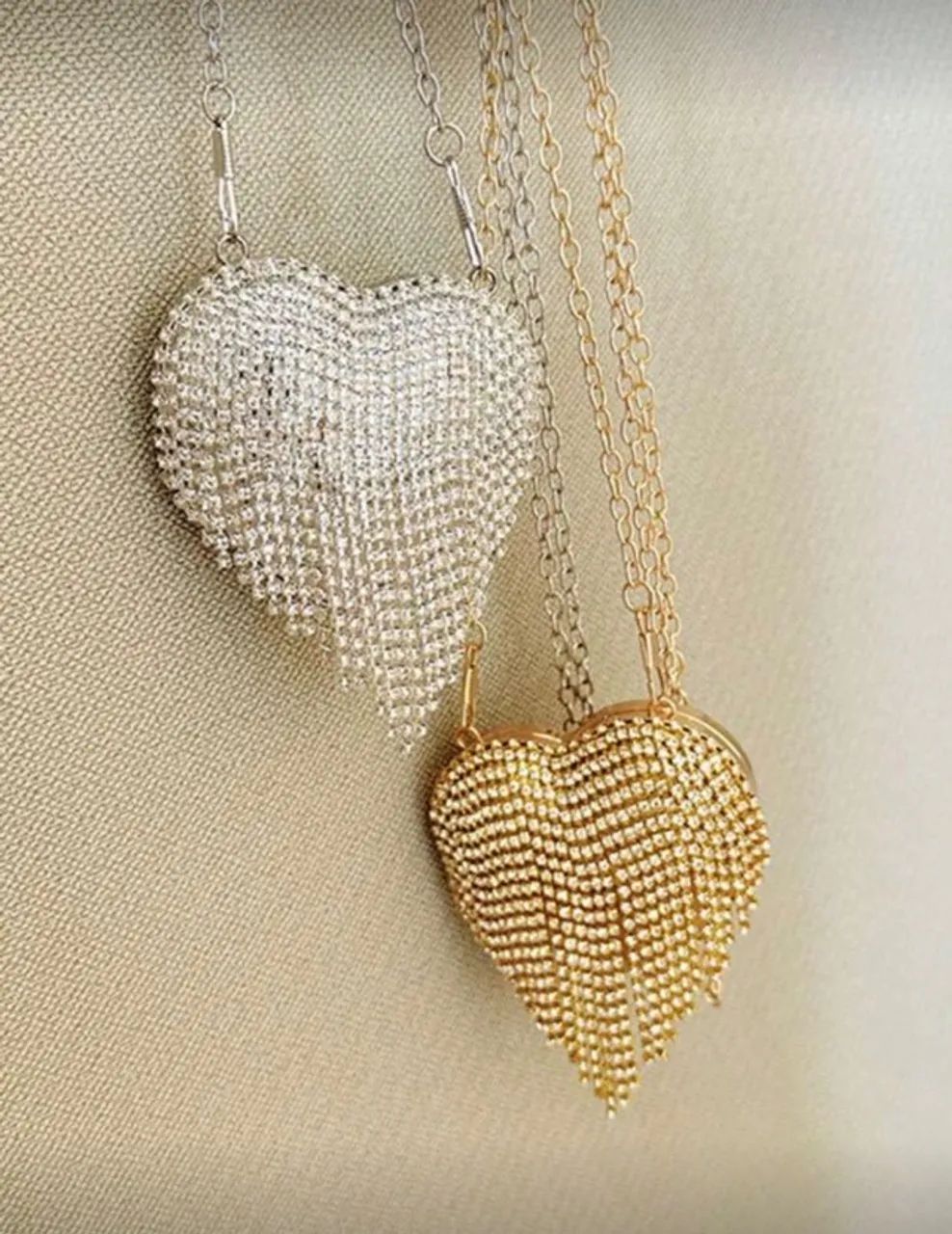 Bolsa coração dourada - Foto 3
