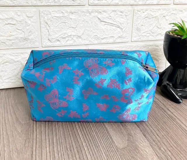 Bolsa Necessaire Estojo Borboleta Azul