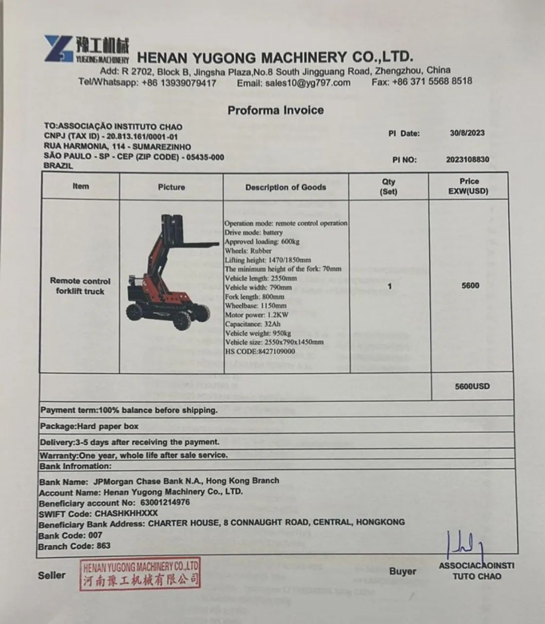 EMPILHADEIRA ELÉTRICA COM CONTROLE REMOTO 650KG - Foto 5