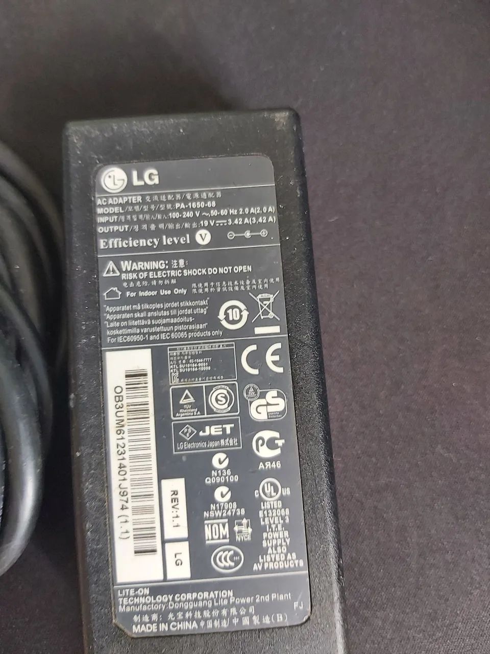 Fonte original lg 3.42A
