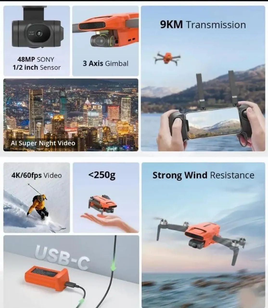 Drone fimi mini 3 com 2 bateria plus  - Foto 4