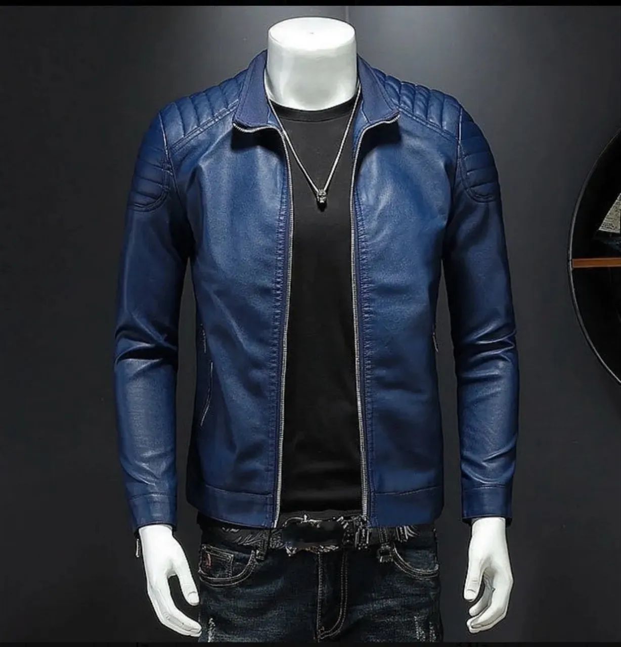 Jaqueta de Couro Slim FIT - Foto 4