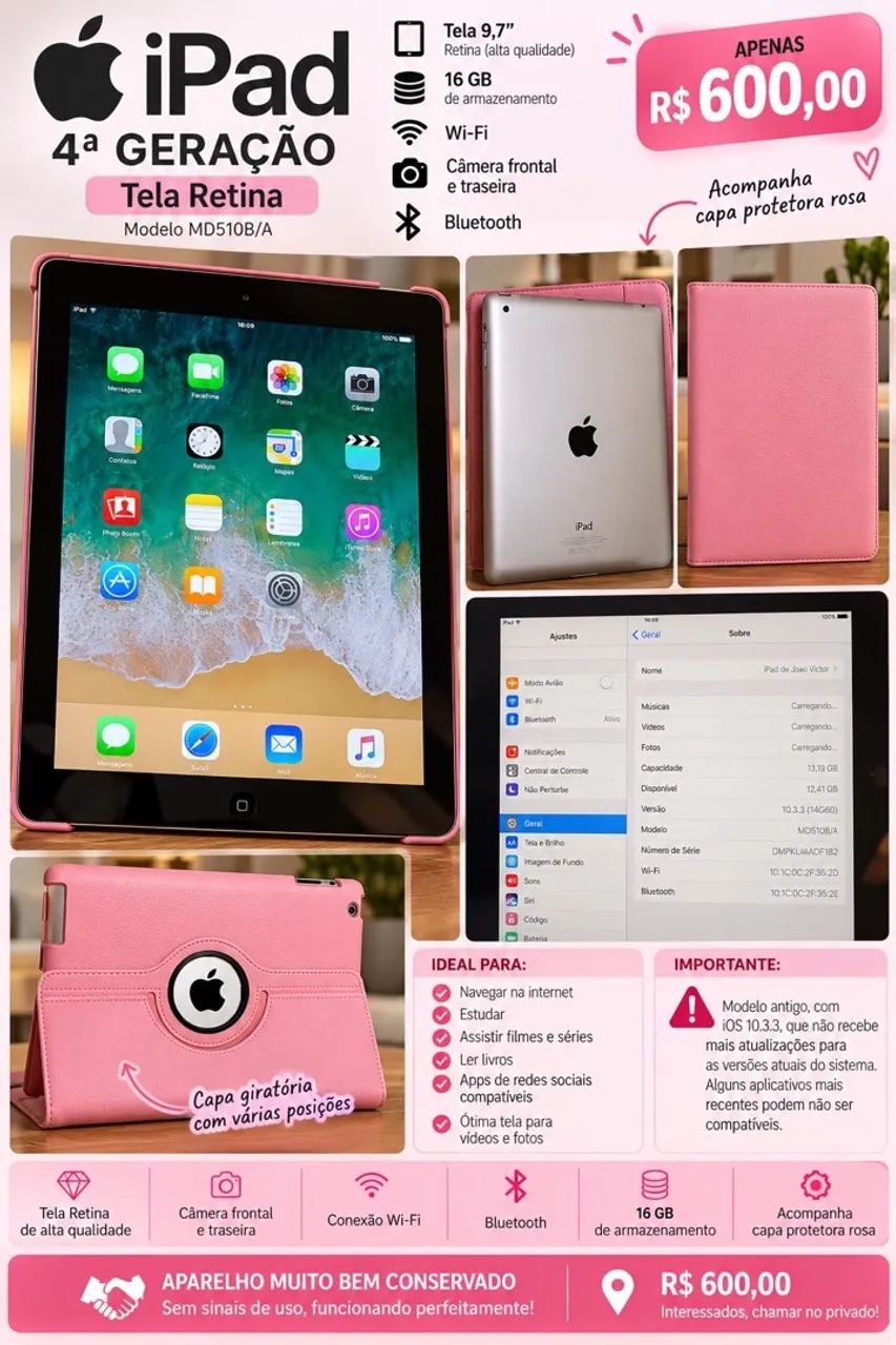? IPAD APPLE 4ª GERAÇÃO