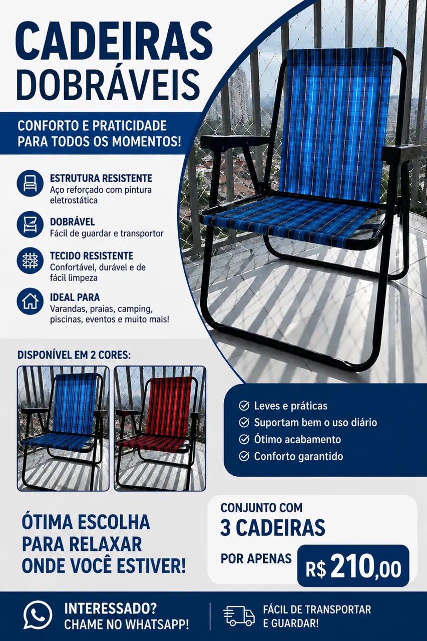 Vende-se cadeiras dobráveis 