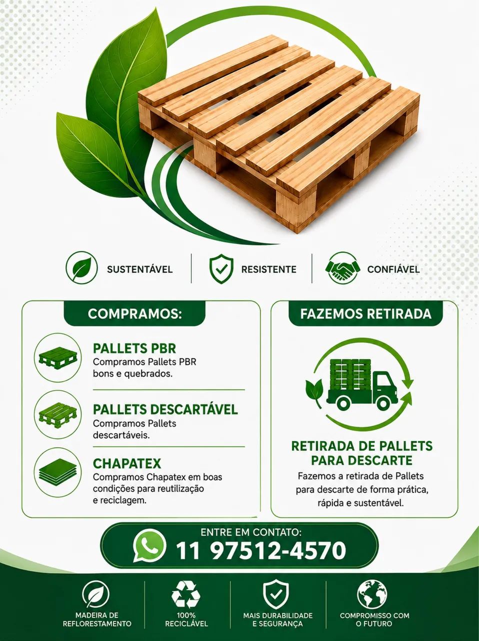 Compramos e vendemos Pallets PBR, descartável e Chapatex